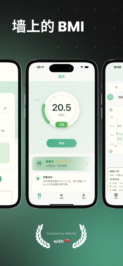 墙上的BMI App 主页截图